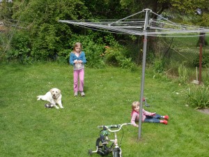 The Girls with Fatty in the garden